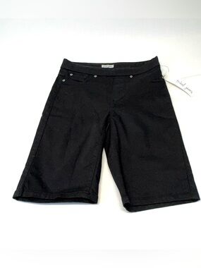 NWT Tribal Jeans Audrey Pull-On Stretch Denim Bermuda Shorts Black Size 0